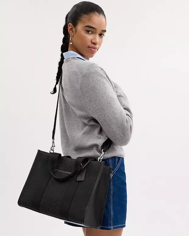 Bolsa de mano grande Coach con etiqueta Coach