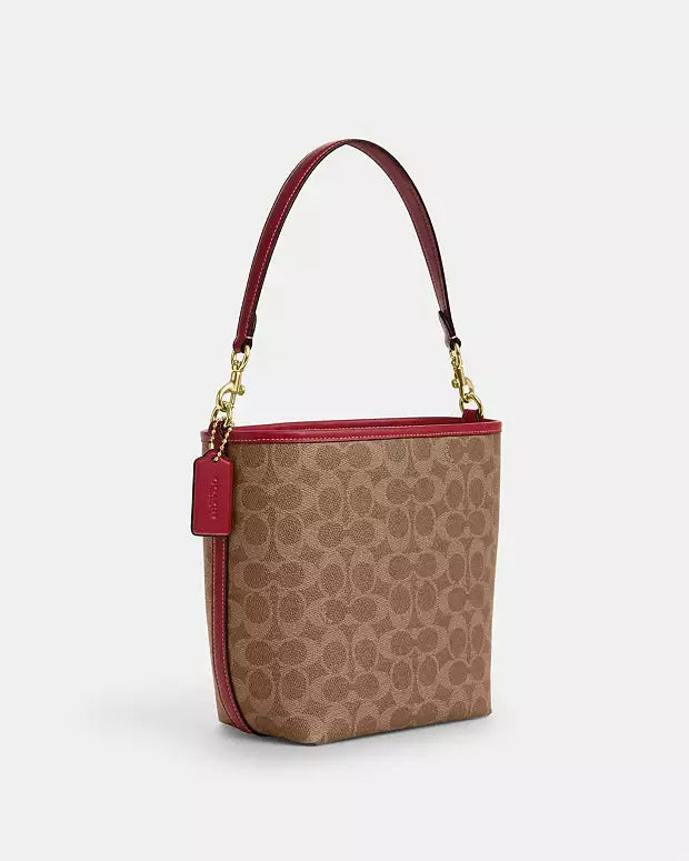 Coach Bolso Satchel con Detalles Dorados