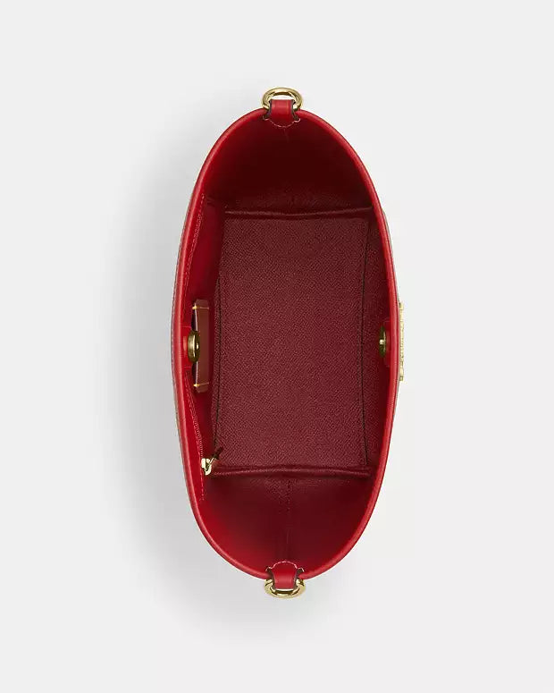 Coach Bolso Satchel con Detalles Dorados